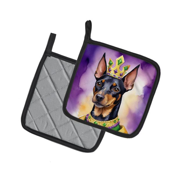 Manchester Terrier King of Mardi Gras Pair of Pot Holders Discount - Image 2