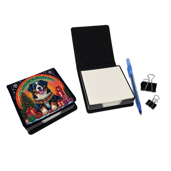 Bernese Mountain Dog Christmas PU Leather Note Paper Holder Online now - Image 2