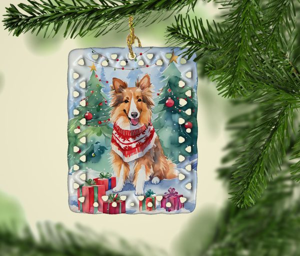 Sheltie Christmas Porcelain Ornament Online Hot Sale - Image 2