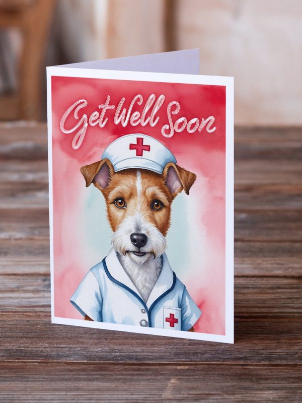 Fox Terrier Get Well Soon Greeting Cards Pack of 8 For Cheap - Image 2