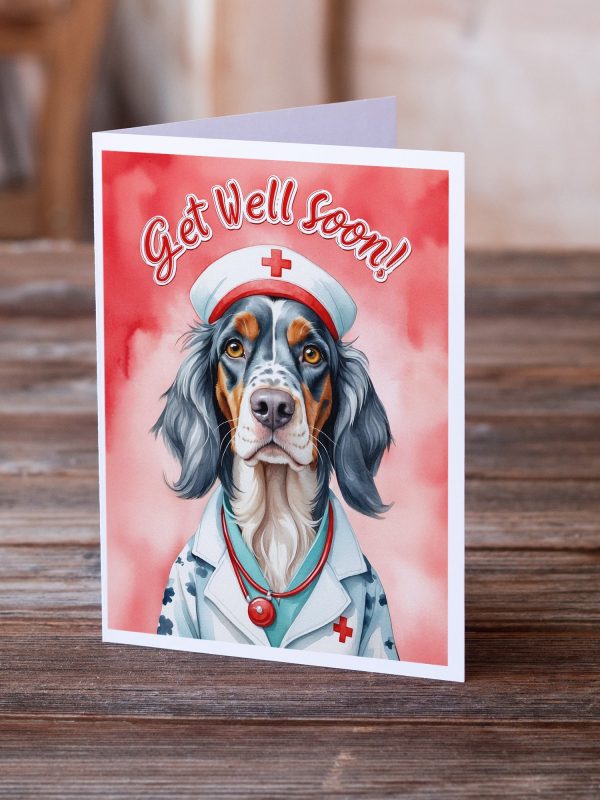English Setter Get Well Soon Greeting Cards Pack of 8 For Discount - Image 2