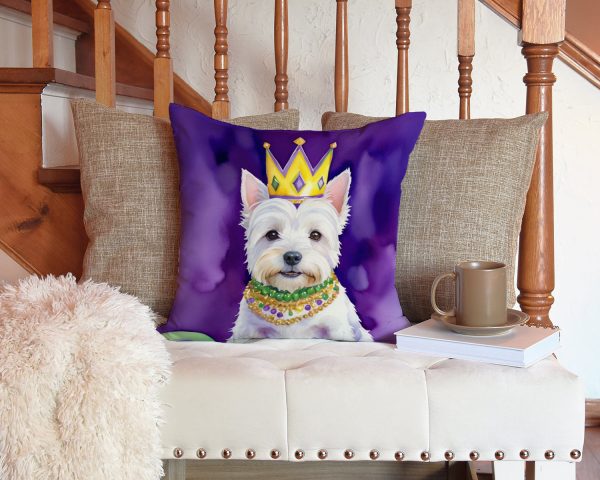 Westie King of Mardi Gras Throw Pillow Online Sale - Image 3