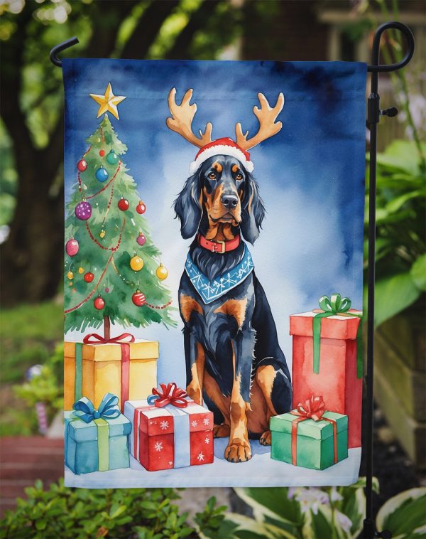 Gordon Setter Christmas Garden Flag – Dog in Reindeer Antlers with Tree & Gifts Cheap - Image 3