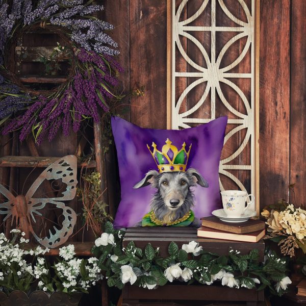 Scottish Deerhound King of Mardi Gras Throw Pillow Cheap - Image 3