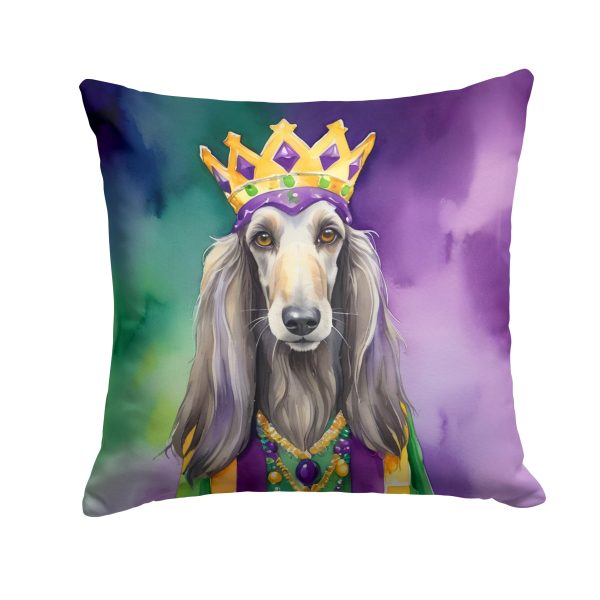 Afghan Hound King of Mardi Gras Throw Pillow For Cheap