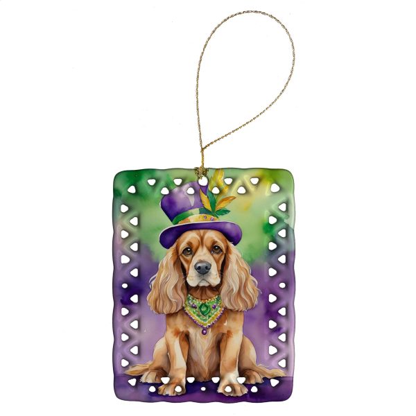 Cocker Spaniel King of Mardi Gras Porcelain Ornament on Sale