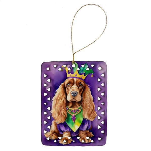 English Cocker Spaniel King of Mardi Gras Porcelain Ornament Online Sale