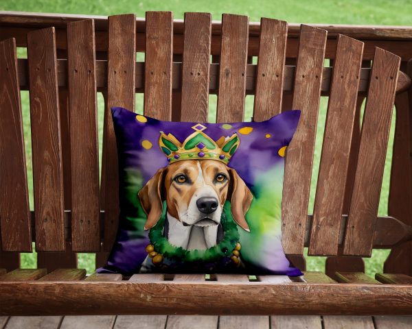 American Foxhound King of Mardi Gras Throw Pillow For Discount - Image 2