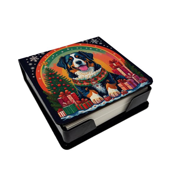 Bernese Mountain Dog Christmas PU Leather Note Paper Holder Online now