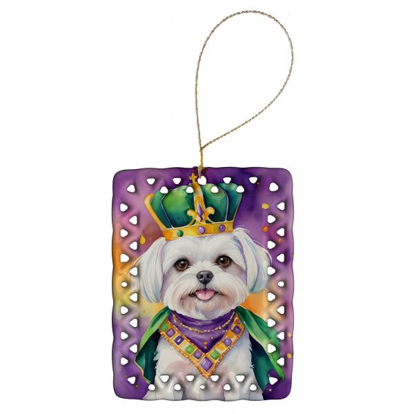 Maltese King of Mardi Gras Porcelain Ornament Online Sale