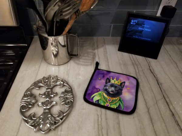 Schipperke King of Mardi Gras Pair of Pot Holders Online Sale - Image 3