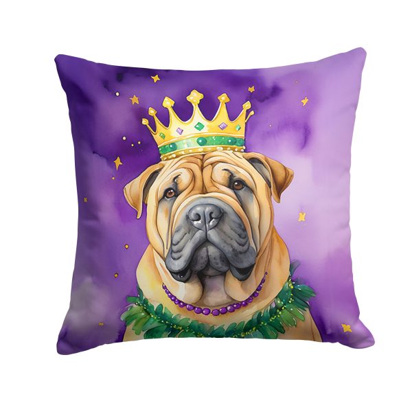 Shar Pei King of Mardi Gras Throw Pillow Online Sale