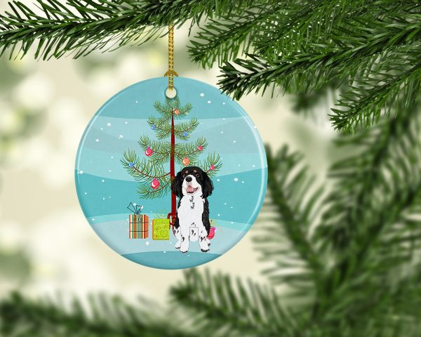Cavalier King Charles Spaniel Tricolor #2 Christmas Ceramic Ornament For Discount - Image 2