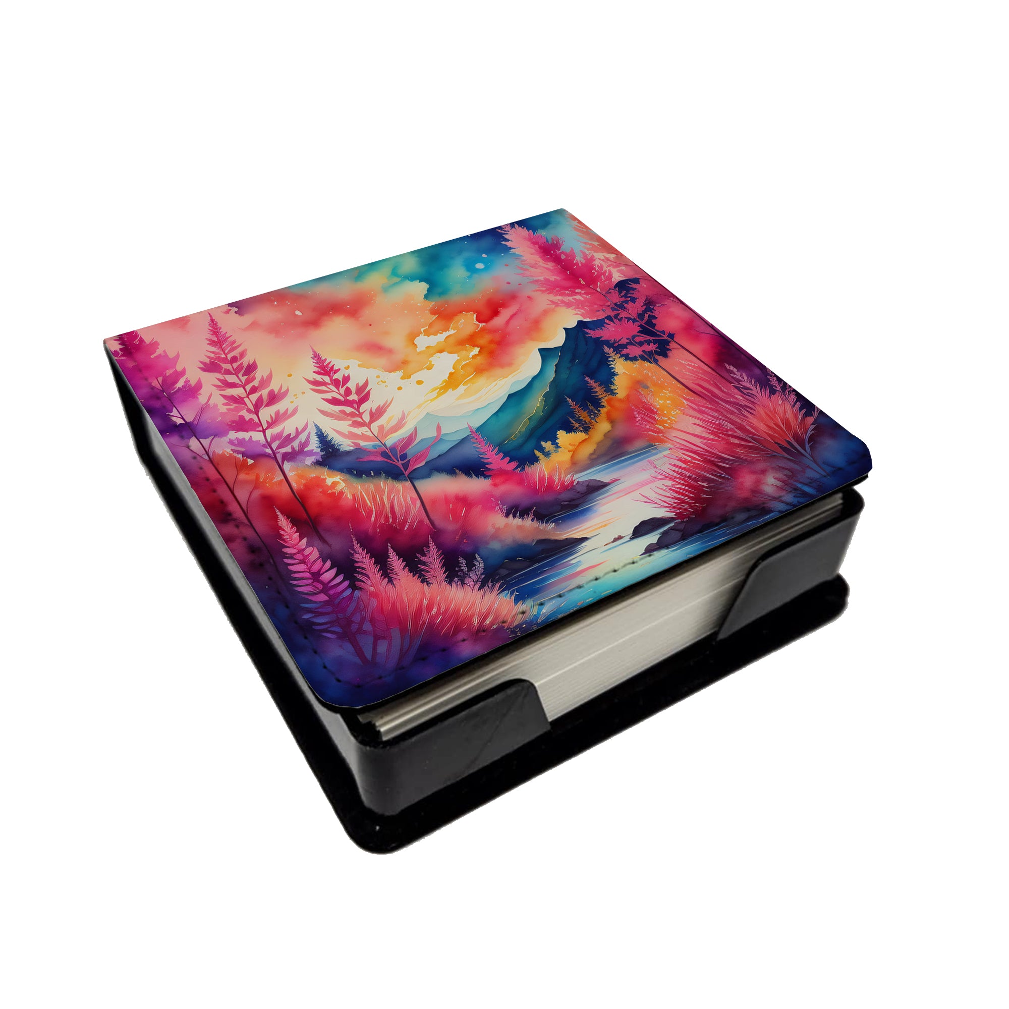 Colorful Astilbe PU Leather Note Paper Holder For Sale