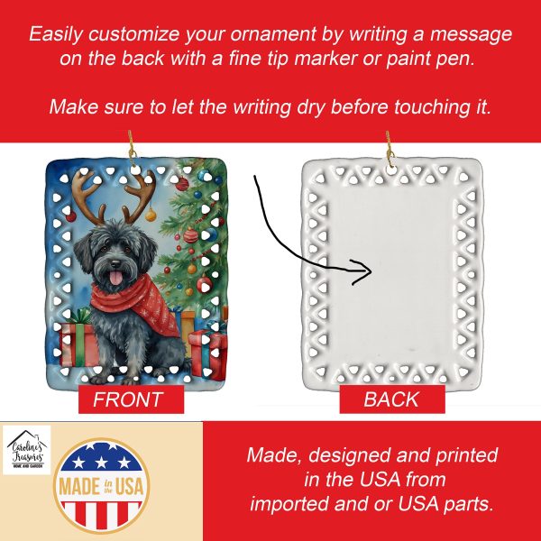 Puli Christmas Reindeer Porcelain Ornament Online Sale - Image 3