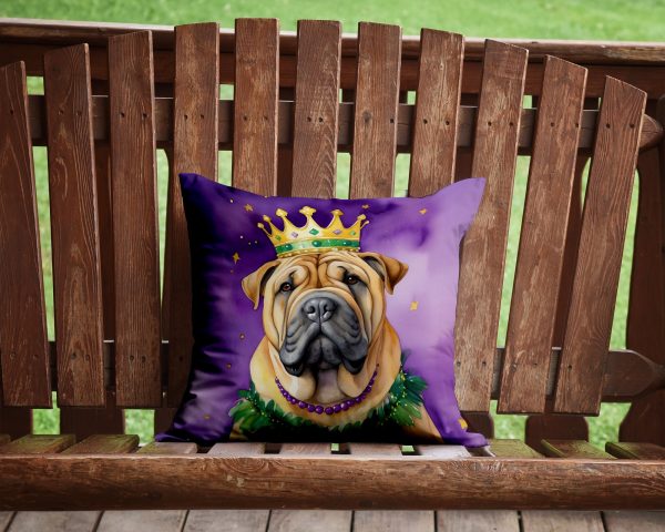 Shar Pei King of Mardi Gras Throw Pillow Online Sale - Image 2
