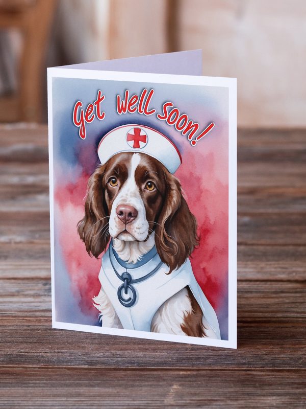 English Springer Spaniel Get Well Soon Greeting Cards Pack of 8 Discount - Image 2