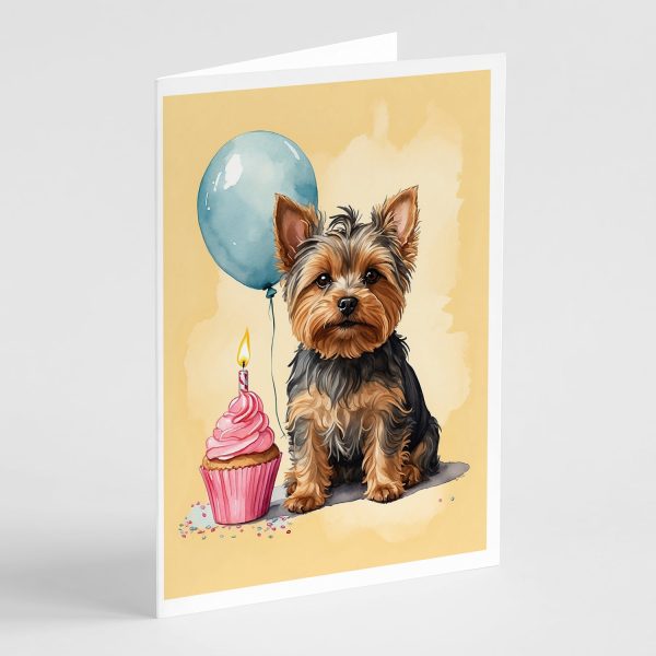 Yorkshire Terrier Happy Birthday Greeting Cards Pack of 8 Sale