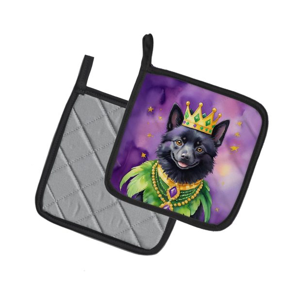 Schipperke King of Mardi Gras Pair of Pot Holders Online Sale - Image 2