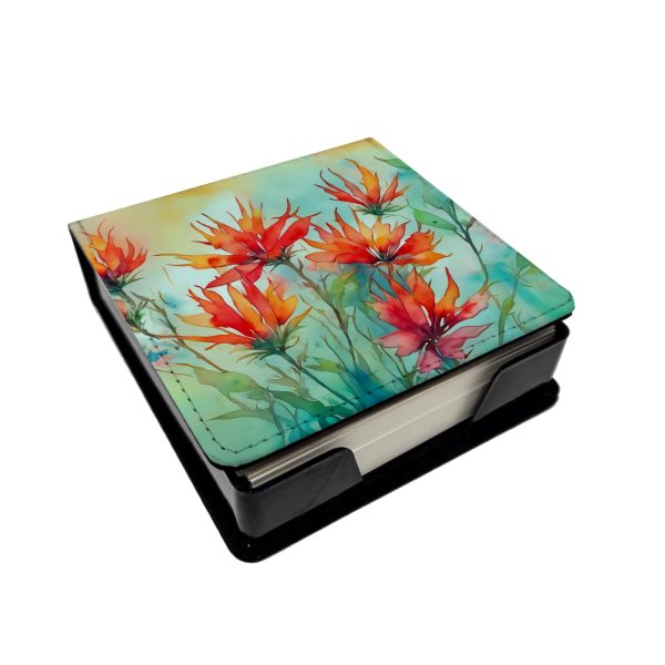 Wyoming Indian Paintbrush in Watercolor PU Leather Note Paper Holder Online Sale