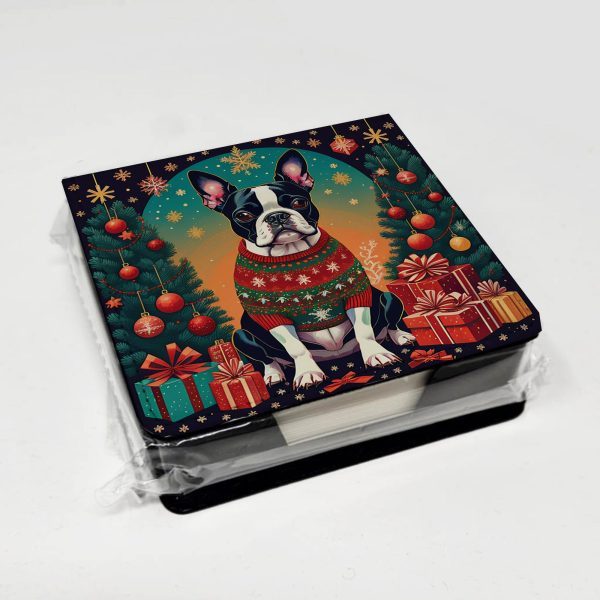 Boston Terrier Christmas PU Leather Note Paper Holder Cheap - Image 4