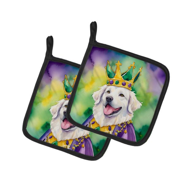 Kuvasz King of Mardi Gras Pair of Pot Holders Online