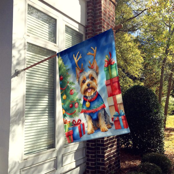 Yorkshire Terrier Yorkie Christmas Reindeer House Flag Discount - Image 2