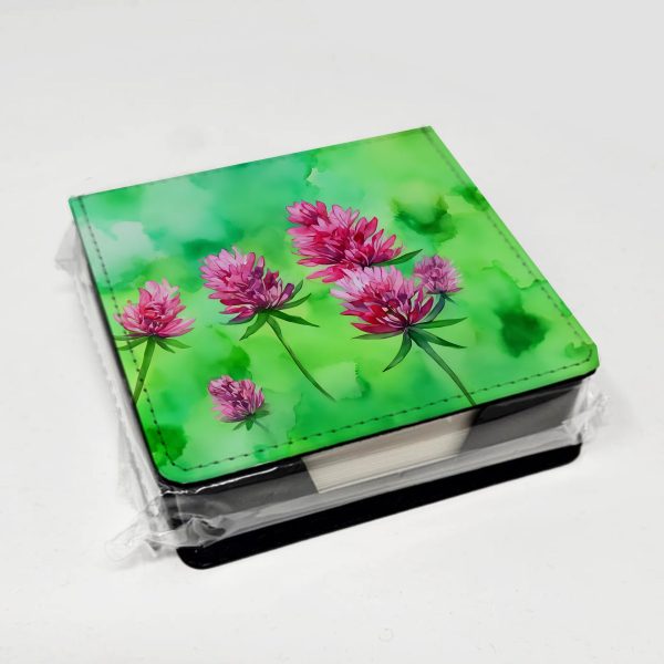 Vermont Red Clover in Watercolor PU Leather Note Paper Holder Sale - Image 4