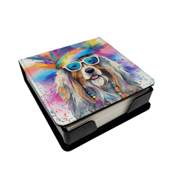 Bearded Collie Hippie Dawg PU Leather Note Paper Holder Sale