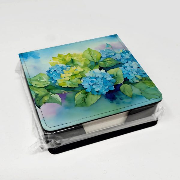 Hydrangeas in Watercolor PU Leather Note Paper Holder For Sale - Image 4