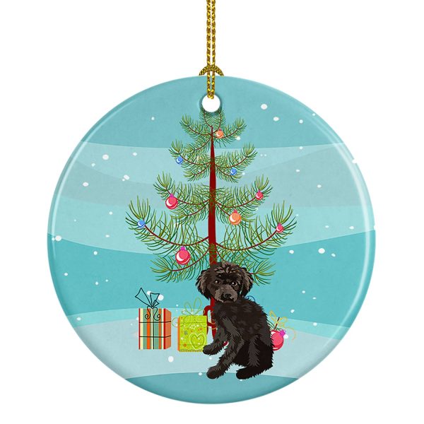 Poodle Toy Brown Christmas Ceramic Ornament Online now