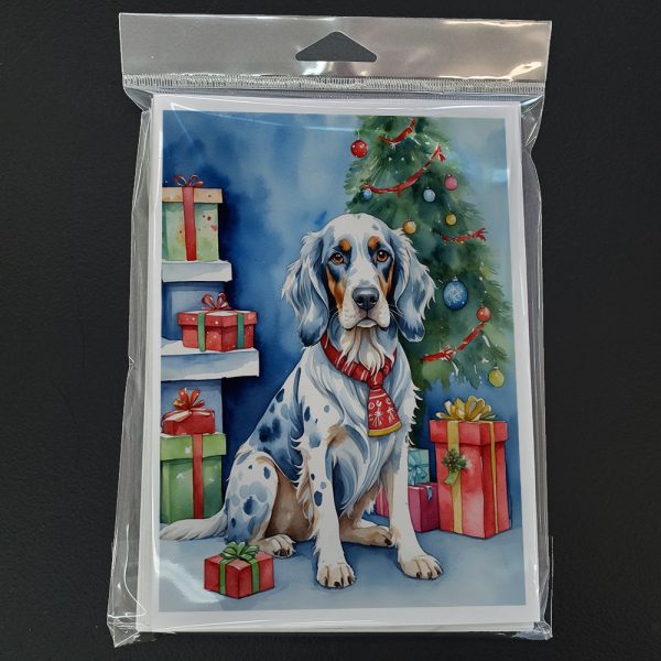 English Setter Christmas Reindeer Greeting Cards Pack of 8 Fashion - Image 3