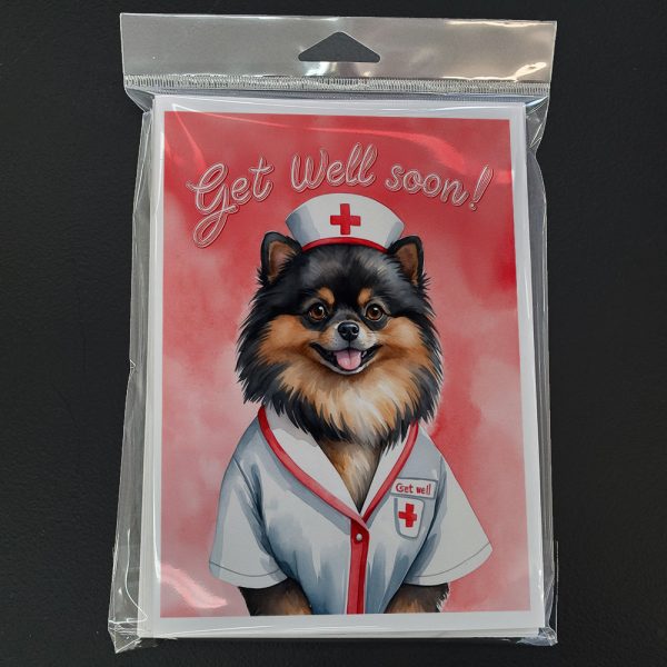 Pomeranian Get Well Soon Greeting Cards Pack of 8 Cheap - Image 3