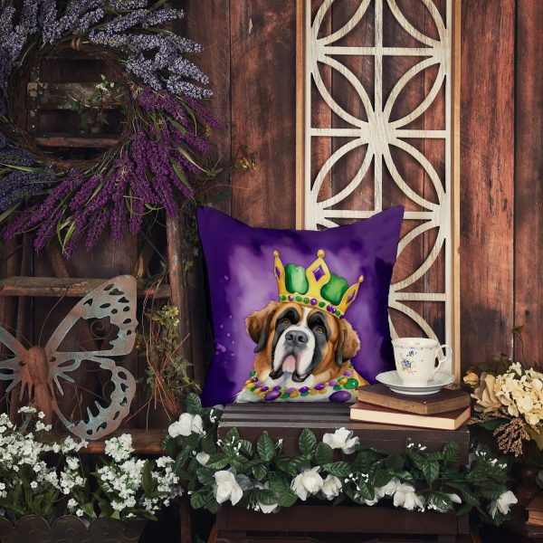 Saint Bernard King of Mardi Gras Throw Pillow For Sale - Image 5