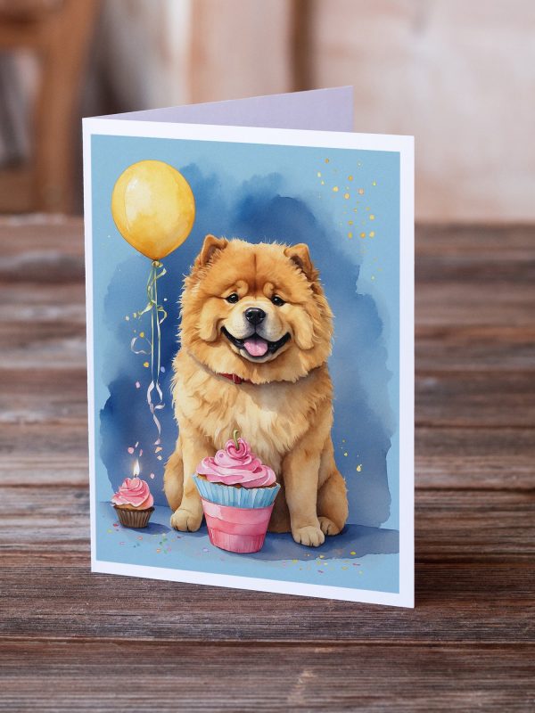 Chow Chow Happy Birthday Greeting Cards Pack of 8 Discount - Image 2