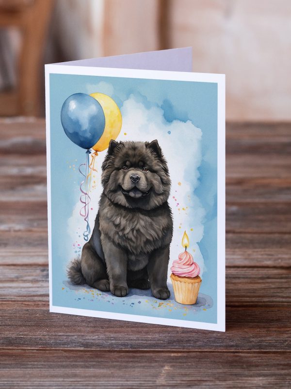 Black Chow Chow Happy Birthday Greeting Cards Pack of 8 Online - Image 2