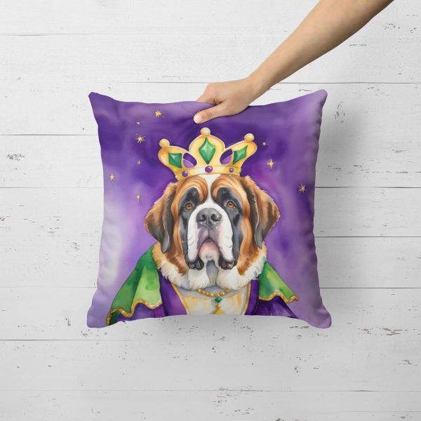 Saint Bernard King of Mardi Gras Throw Pillow Online Hot Sale - Image 2