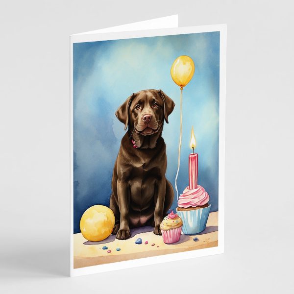 Chocolate Labrador Retriever Happy Birthday Greeting Cards Pack of 8 Online Sale