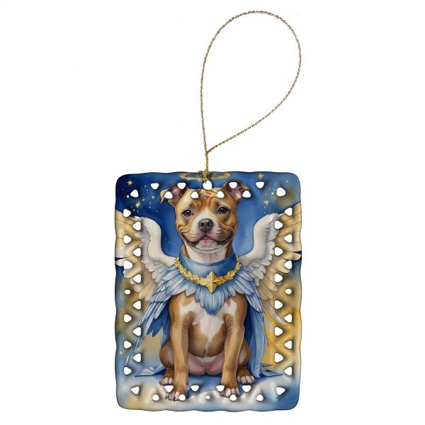 Staffordshire Bull Terrier My Angel Porcelain Ornament For Sale