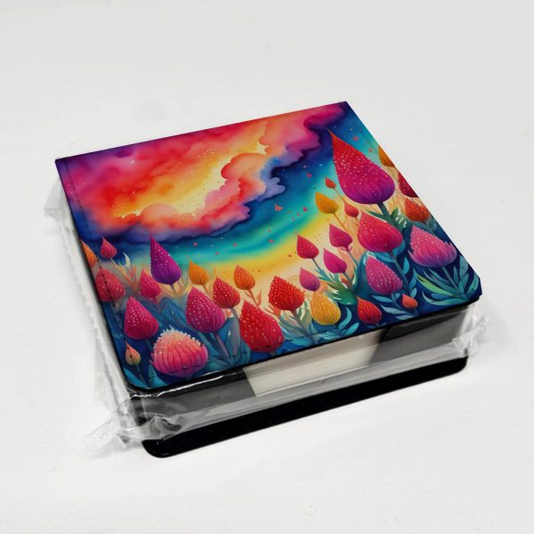 Colorful Celosia PU Leather Note Paper Holder on Sale - Image 4