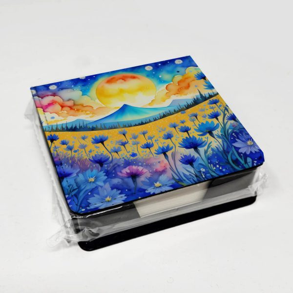 Blue Cornflowers in Color PU Leather Note Paper Holder Cheap - Image 4