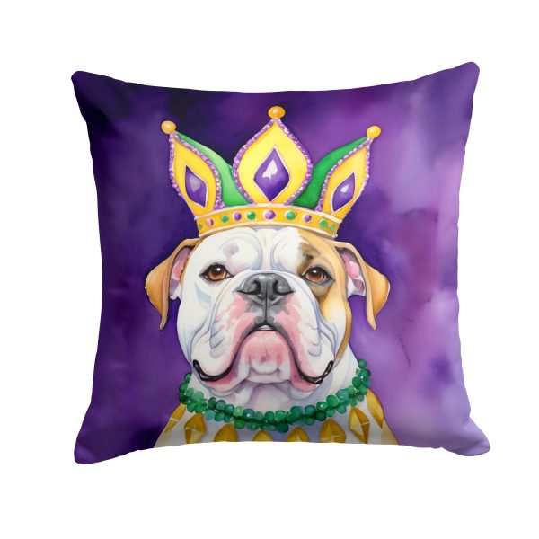 American Bulldog King of Mardi Gras Throw Pillow For Cheap