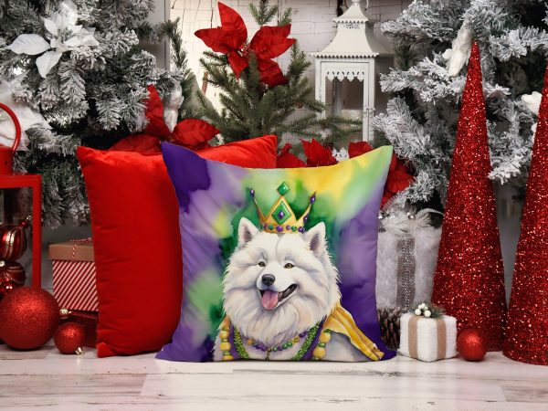 Samoyed King of Mardi Gras Throw Pillow on Sale - Image 5
