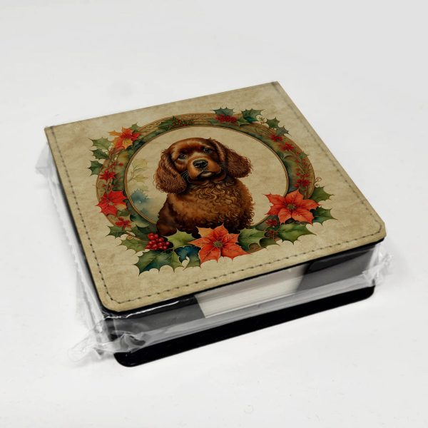 American Water Spaniel Christmas Flowers PU Leather Note Paper Holder Supply - Image 4