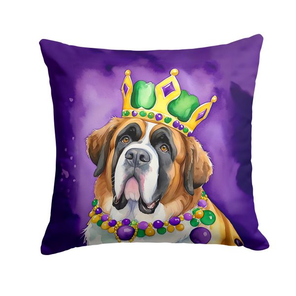 Saint Bernard King of Mardi Gras Throw Pillow For Sale