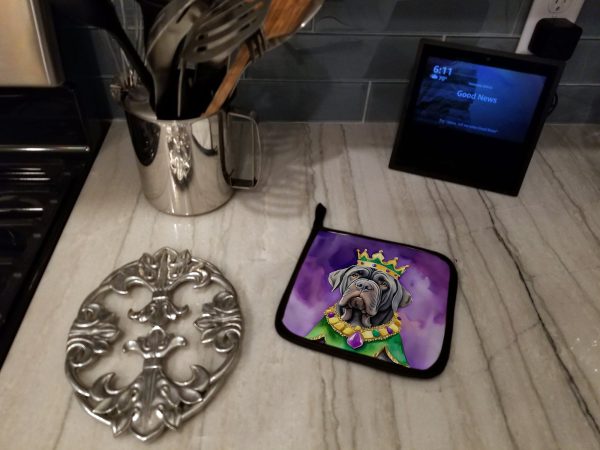 Neapolitan Mastiff King of Mardi Gras Pair of Pot Holders Cheap - Image 3
