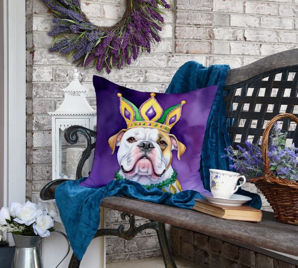 American Bulldog King of Mardi Gras Throw Pillow For Cheap - Image 4