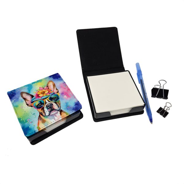 Boston Terrier Hippie Dawg PU Leather Note Paper Holder on Sale - Image 2