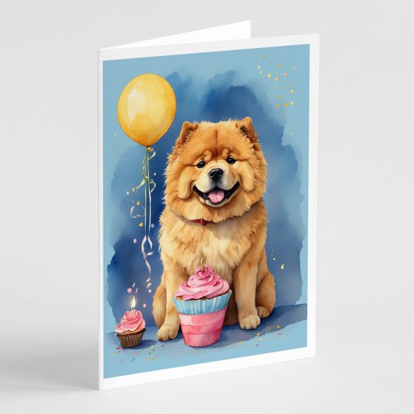 Chow Chow Happy Birthday Greeting Cards Pack of 8 Discount