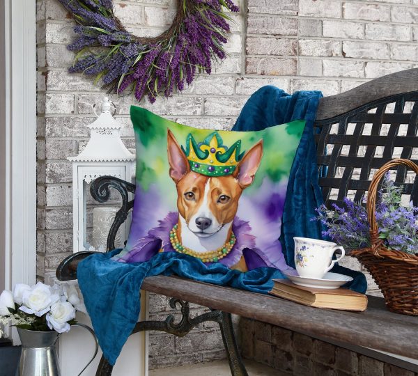 Basenji King of Mardi Gras Throw Pillow For Cheap - Image 4
